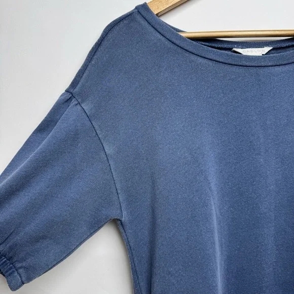 NWT Caslon Size M Blue Organic Cotton Blend Drop Waist Dress - Picture 4 of 8